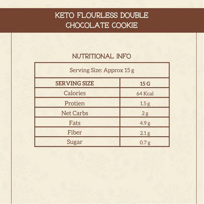 Keto Cookies | Flourless Cookies - Triple Chocolate Cookies - Vegan, Gluten Free & Sugar Free - The Cinnamon Kitchen - (10 Cookies) - 150gm