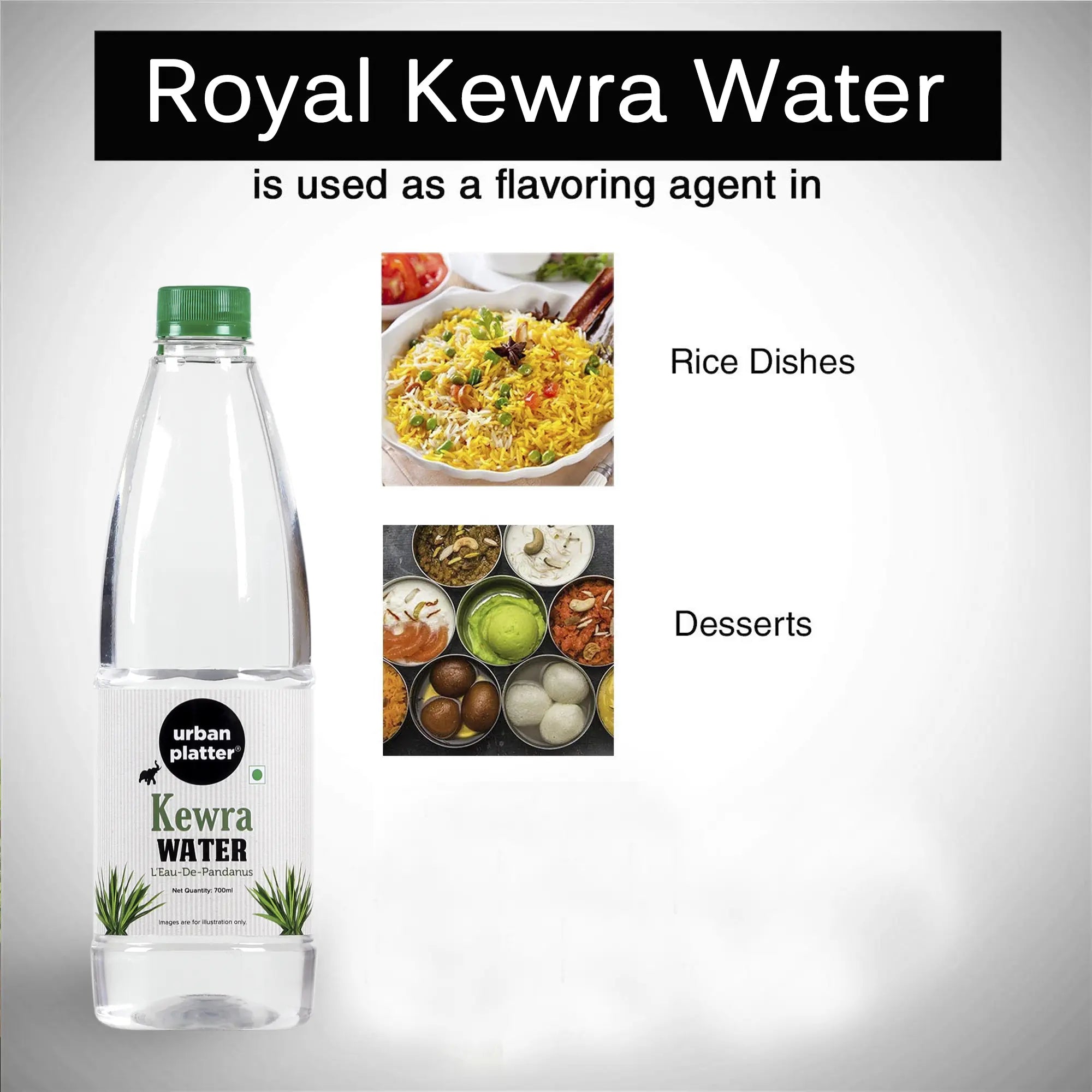 Kewra Water (Pandanus) – Urban Platter - Flavouring Agent – 700ml