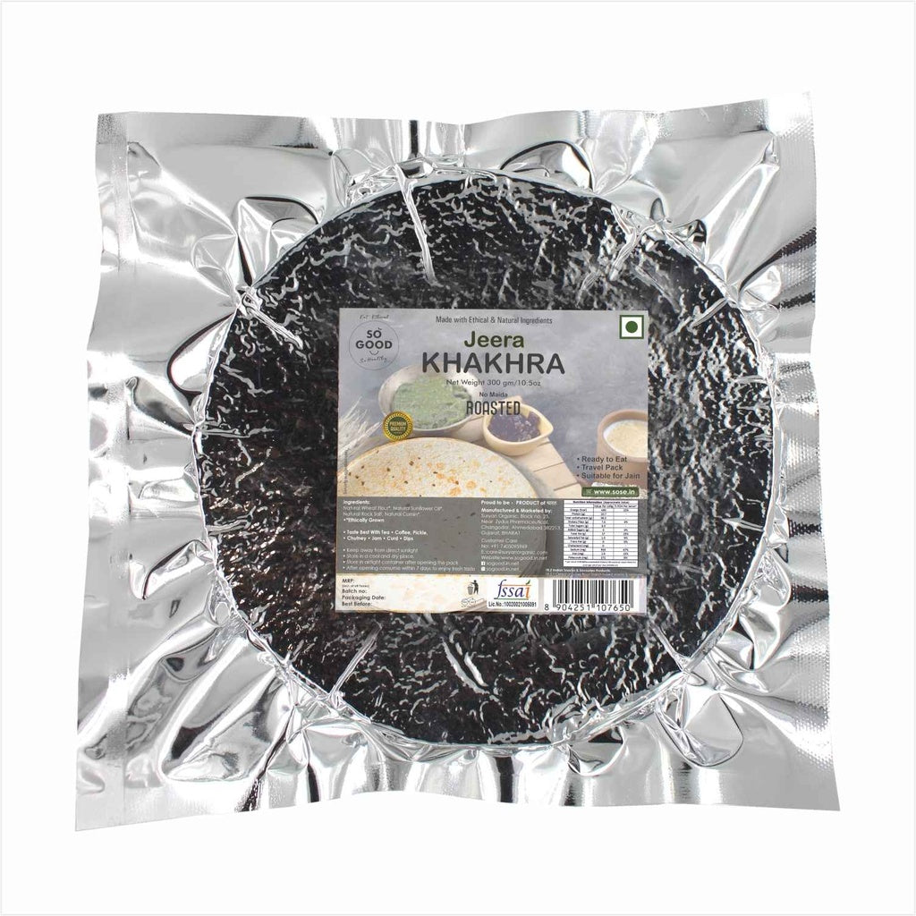 Khakhra | Jeera Khakhra (Made With Ethical & Natural Ingredients) - Roasted - No Maida & No Added Preservatives - So Good - 300gm