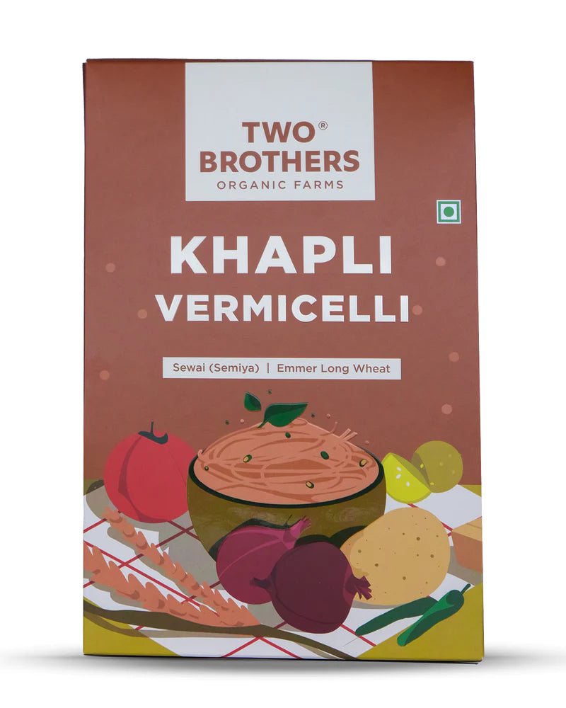 Vermicelli | Khapli Vermicelli - Sewai (Semiya) Emmer Long Wheat - Two Brothers - 150gm