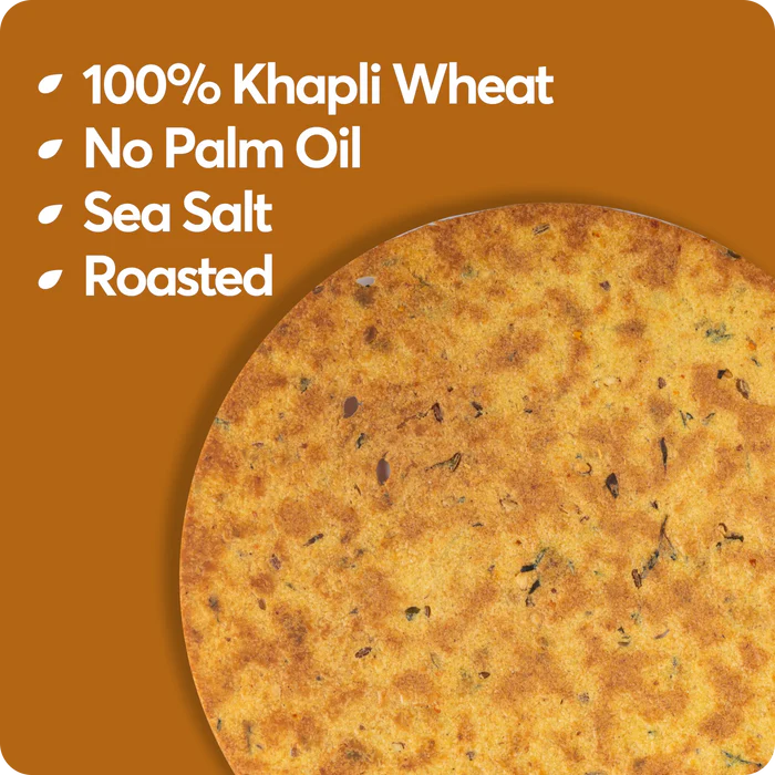 Khakhra | Methi Masala - Khapli Wheat Khakhra – Crispies – Roasted – Vegan, Jain Friendly, No Maida & No Added Palm Oil – Svasthyaa – 200gm