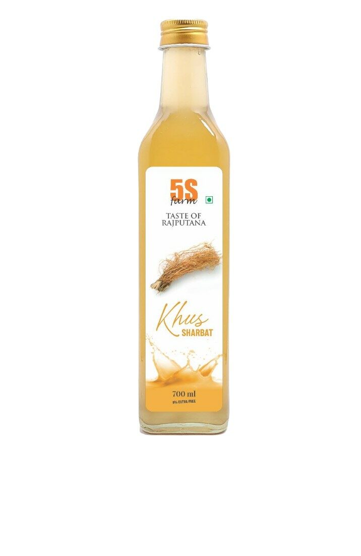 Sharbat | Khus - Taste Of Rajputana - No Added Artificial Colors, Distillation & No Added Preservatives – 5S Farm – 700ml