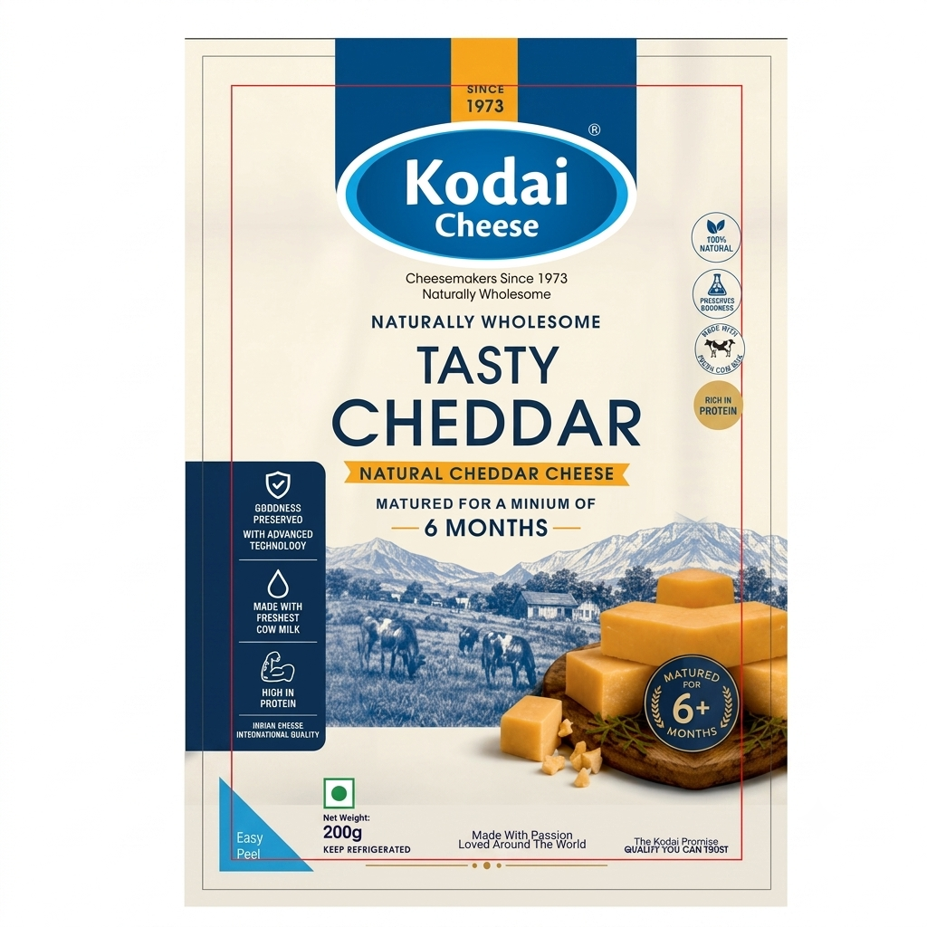 Tasty Cheddar - Pasteurized - Kodai - 200gm