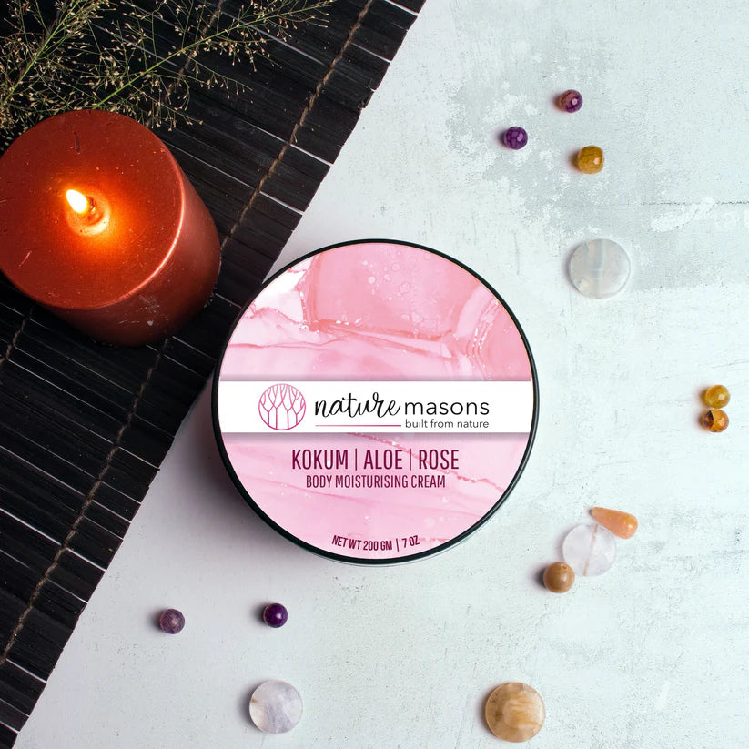 Cream | Body Moisturising Cream - Kokum - Aloe - Rose - Certified Organic - Vegan - Nature Masons - 200gm