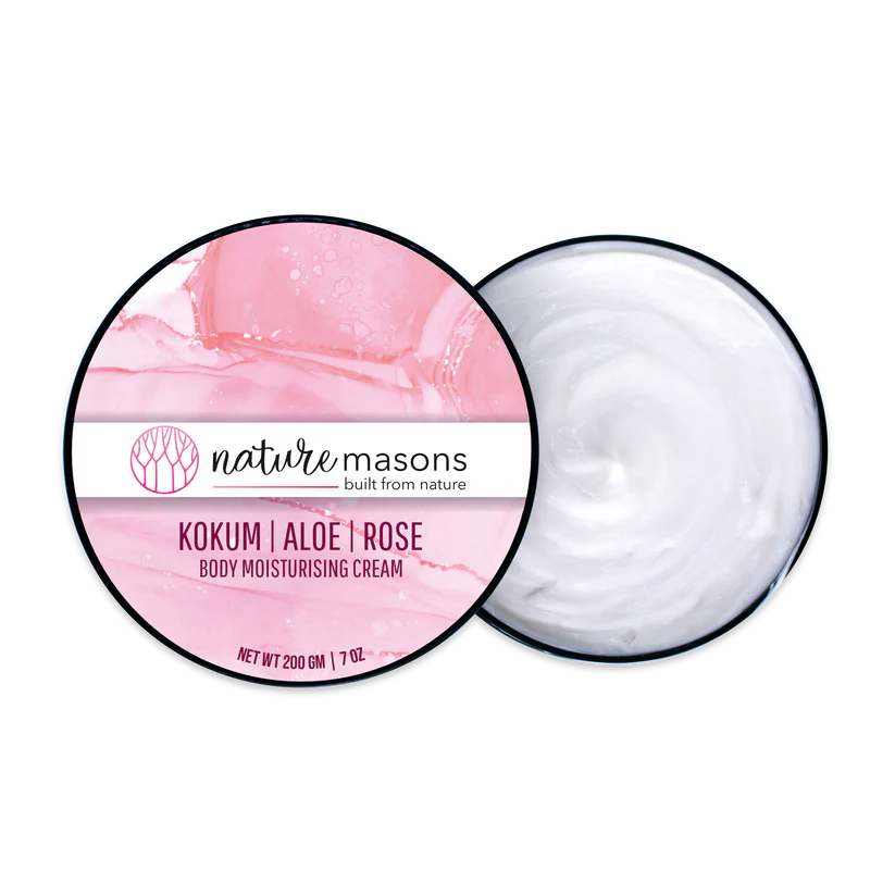 Cream | Body Moisturising Cream - Kokum - Aloe - Rose - Certified Organic - Vegan - Nature Masons - 200gm