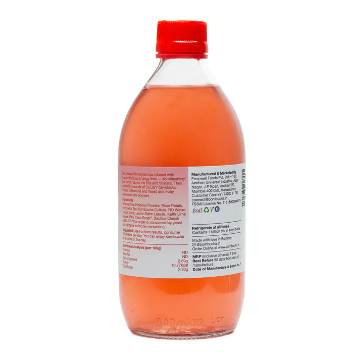 Hibiscus Lime Kombucha - Bombucha - 500ml