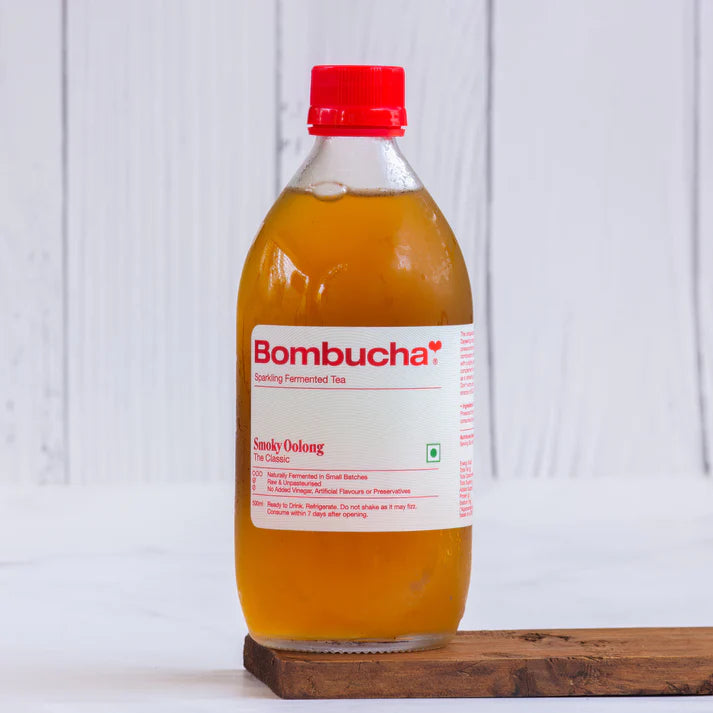 Kombucha | Smokey Oolong - Raw & Unpasteurized - Sparkling Fermented Tea - No Added Vinegar, Artifical Flavour & Preservatives Free - Bombucha - 500ml