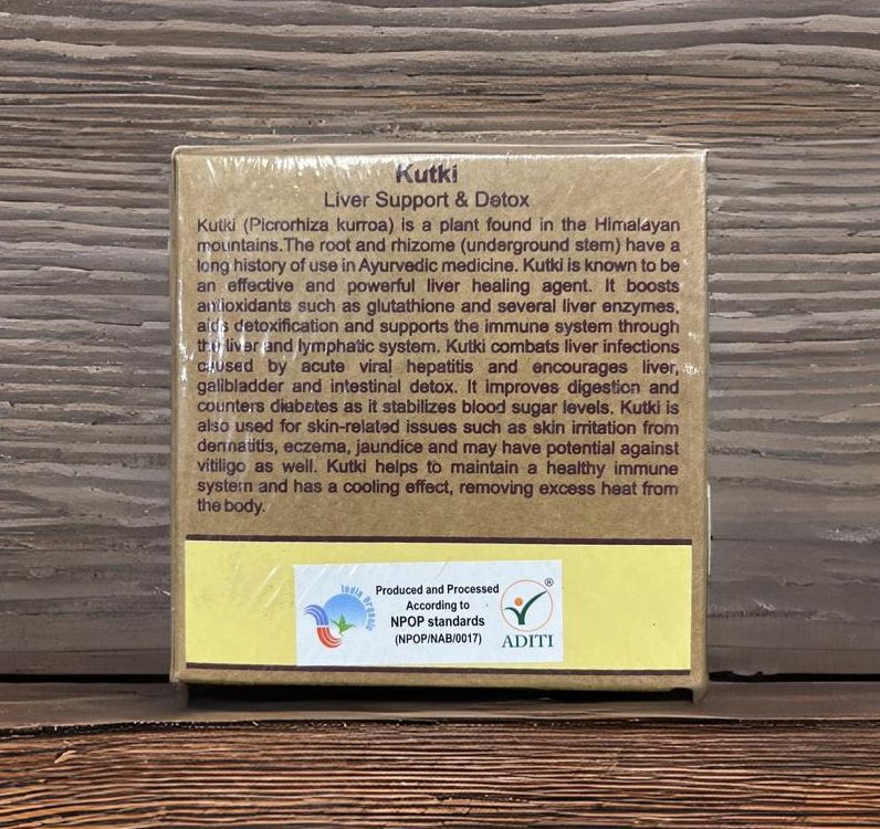 Kutki Powder | Liver Support & Detox (An Effective And Powerful Liver Healing Agent) – Removing Excess Heat From The Body & Skin Irritation – Aurospirul – 50gm