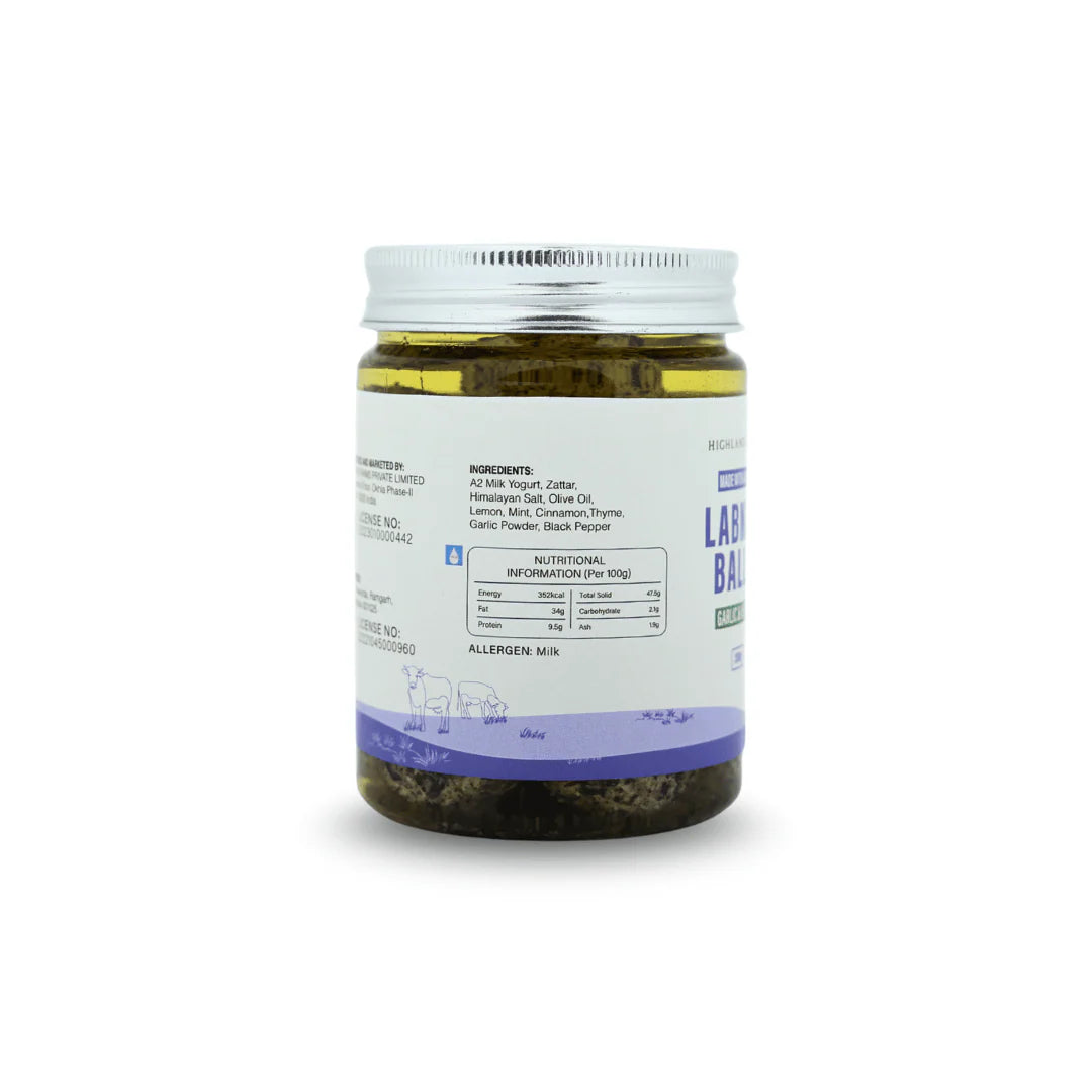 Cheese | Labneh Balls (Garlic Herbs) - Made With A2 Milk - No Added Preservatives - Highland Farms - 200gm