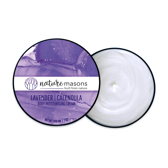 Cream | Body Moisturising Cream - Lavender - Calendula - Certified Organic - Vegan - Nature Masons - 200gm