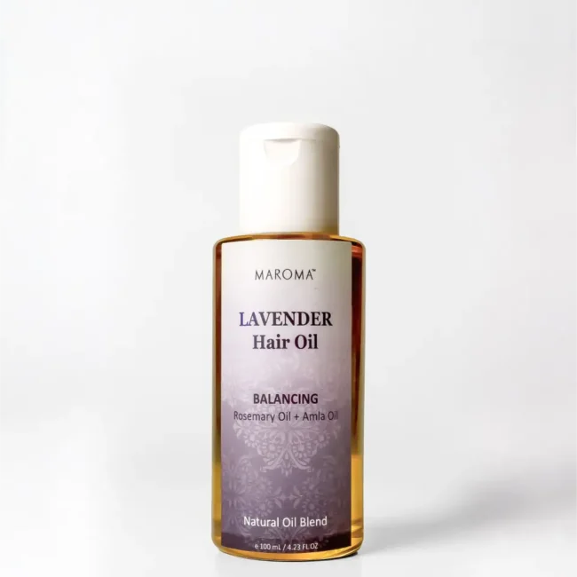Hair Oil | Lavender Hair Oil with Balancing Rosemary and Amla Oil -Natural Oil Blend, Vegan -Calms scalp, Boosts shine, Lightweight hydration- Dehydrated Hair, Dandruff-Scalp Health, Hair Strengthening - Maroma - 100ml