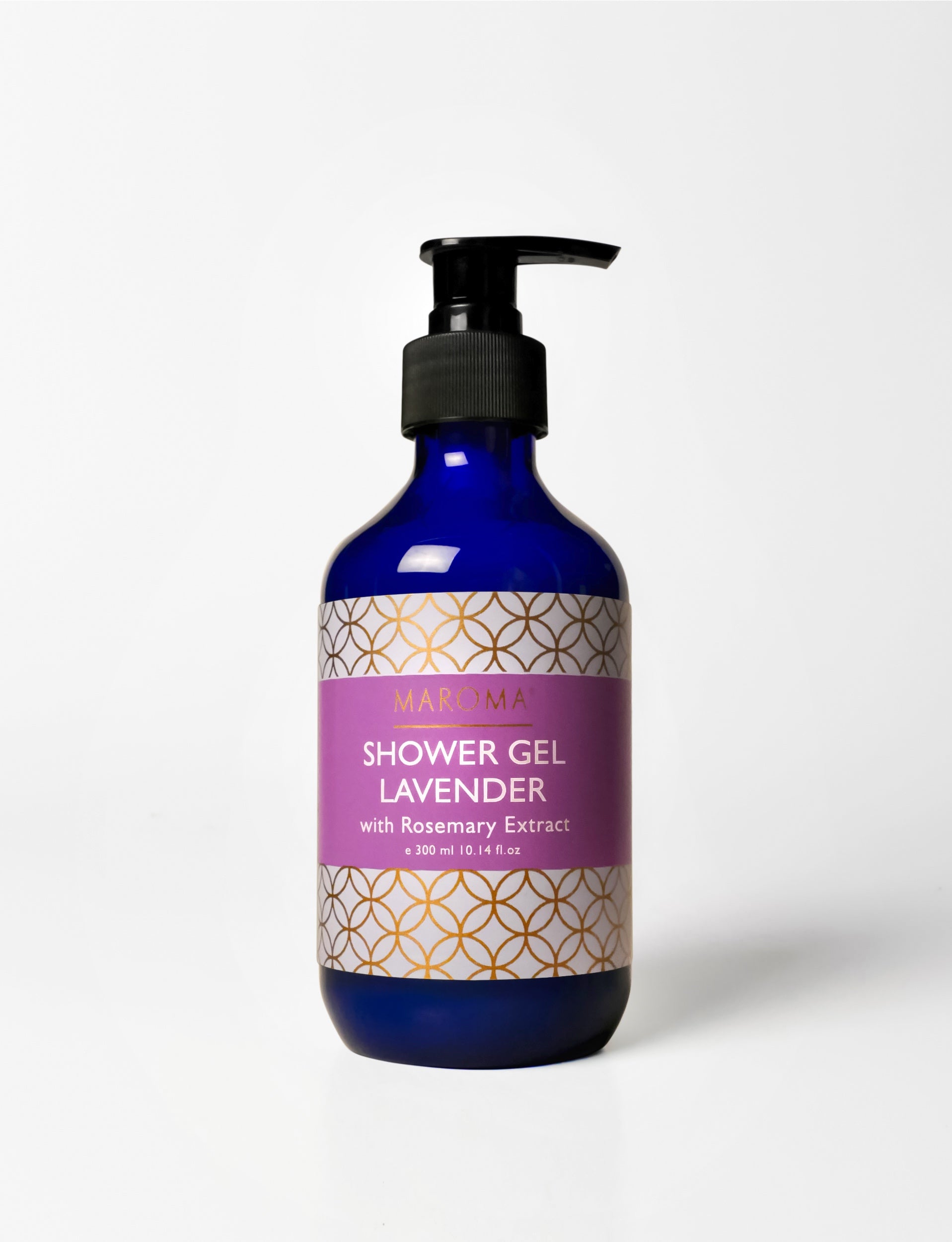 Shower Gel | Lavender Shower Gel (With Rosemary Extract) - 100% Natural - Vegan, Cruelty Free, Palm Oil Free, No Parabens, Synthetic Fragrances & No Artificial Color - Maroma - 300ml