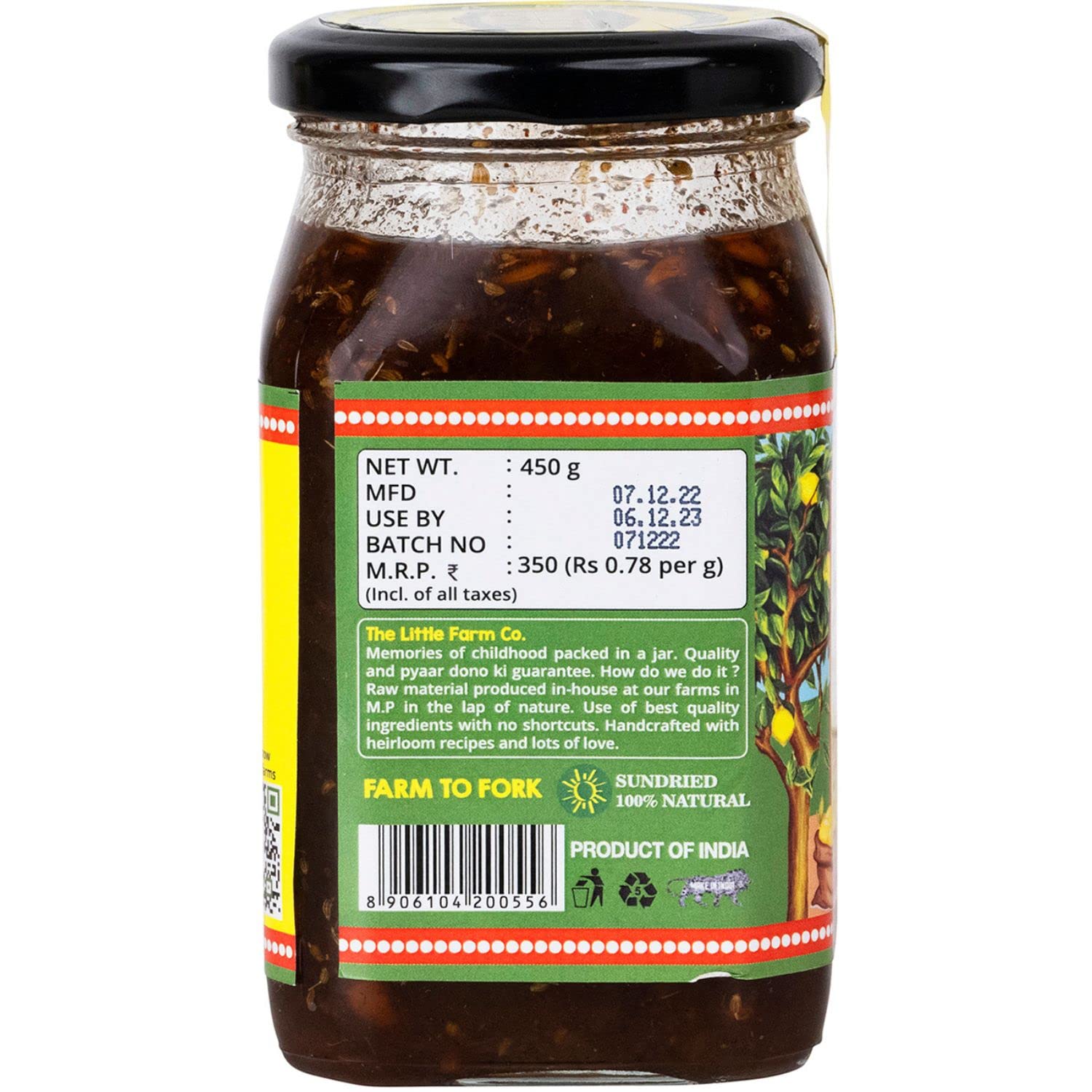 Lemon Khatta Meetha Pickle – The Little Farm – 400gm