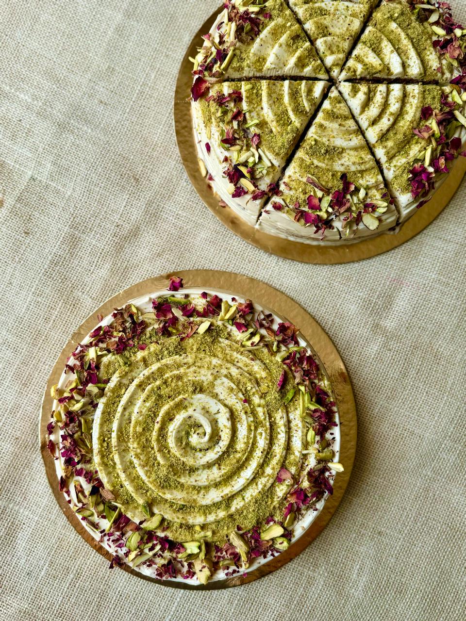 Cake | Lemon Rose & Pistachio - Vegan, Gluten Free & Refined Sugar Free - Nature&