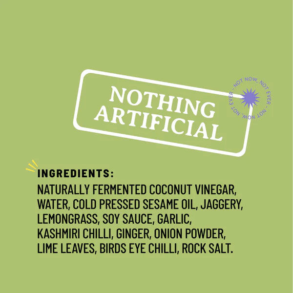 Lime Leaf + Lemongrass (Citrusy Spicy Sweet)- Stir Fry Sauce - Grill, Salad, Curry - Natural - Indian - No Refined Sugar & No Bad Oil - Boombay - 250gm