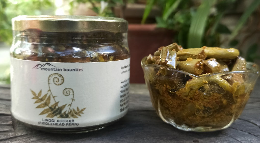 Pickle | Lingri Pickle (Fiddlehead Fern) - Natural - Homemade - No Added Preservatives & No FlavoursMountain Bounties - 300gm