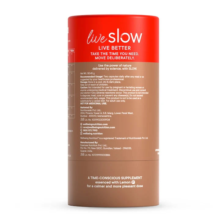 Slow | Liposomal Berberine HCL+ - Liposomal Berberine 1100mg With Bitter Melon & Gymnema For Glucose Metabolism & Cardiovascular Health - No Fillers, Preservatives Binders & No Dyes - Wellbeing Nutrition - 60 Capsules