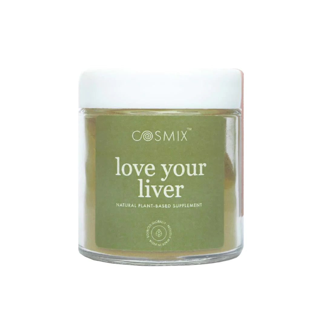 Love Your Liver | Plant Based Supplement - For Improved Detoxification & Waste Elimination - No Artificial Flavours, No Added Colour & No Added Preservatives - Cosmix - 60gm