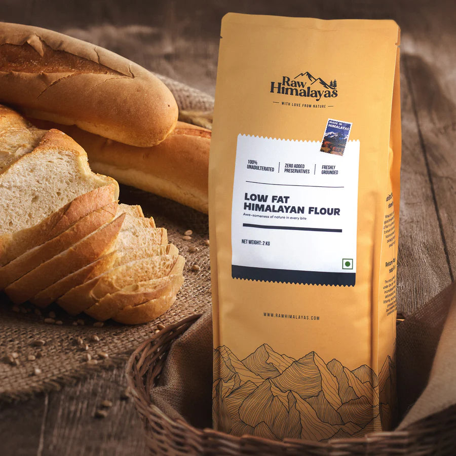 Flour | Low Fat Himalayan Flour - Natural- Non Chlorinated – No Chemical & Zero Added Preservatives – Raw Himalayas – 2000gm