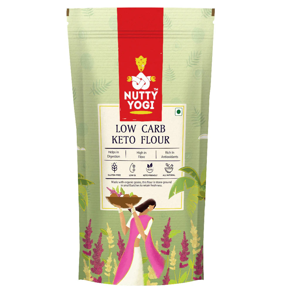 Flour | Low Carb Keto Flour - Natural - Gluten Free, Keto Friendly, High In Fiber, No Added Chemicals & No Added Preservatives - Nutty Yogi - 500gm