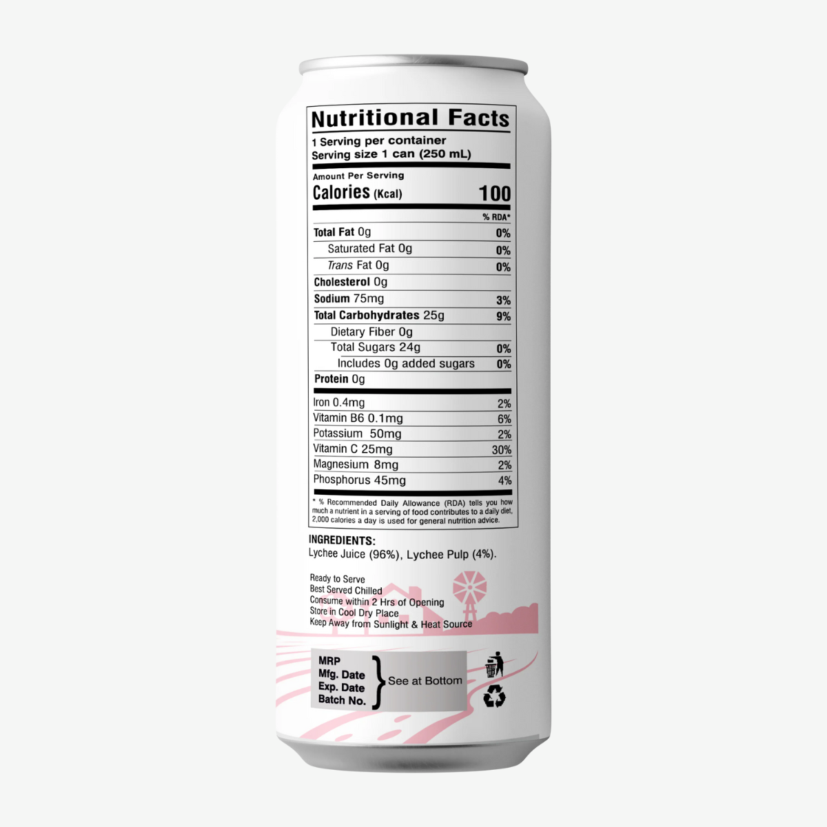 Juice | Lychee Juice - No Added Sugar, No Preservatives & No Concentrate - Dadu Fresh - 250ml