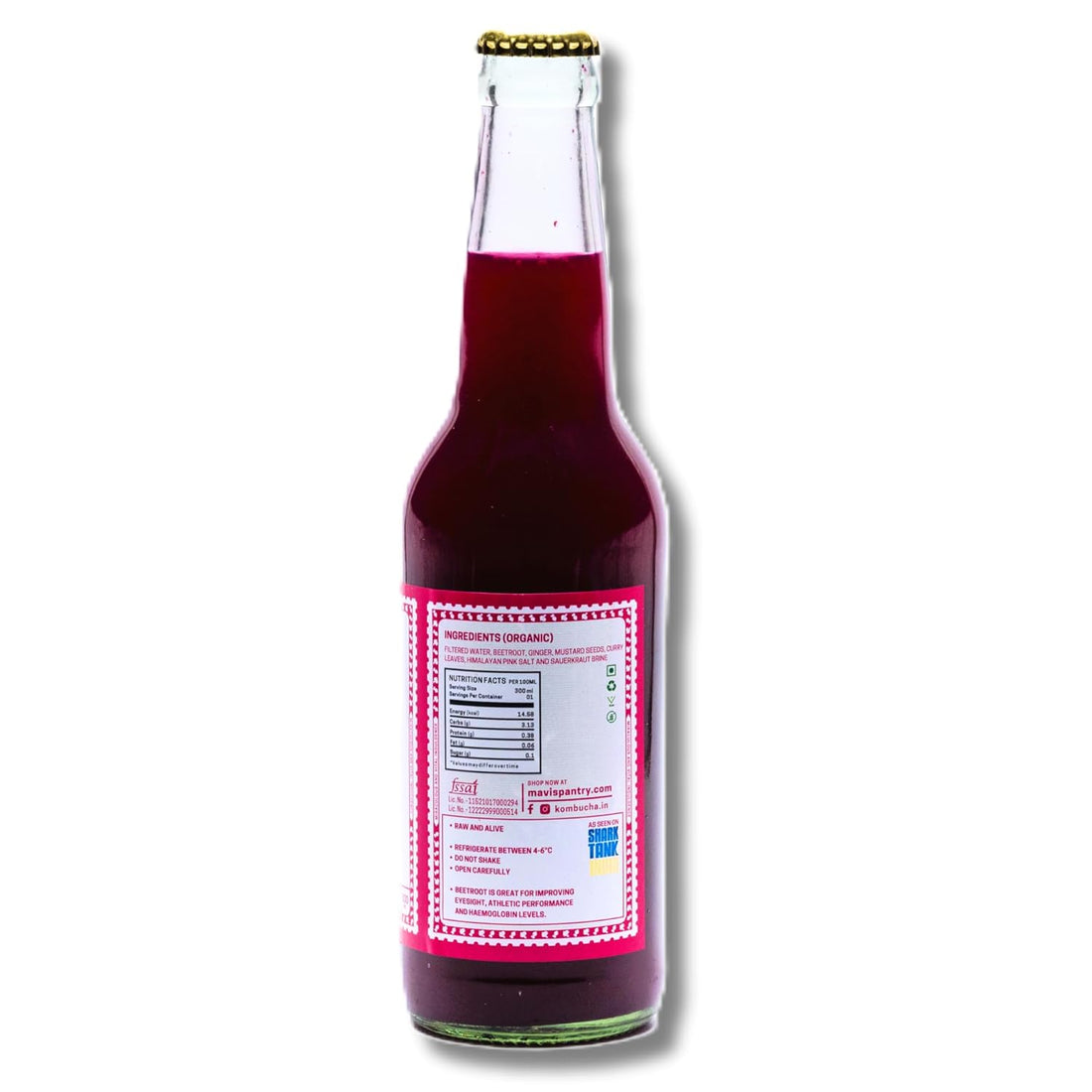 BeetKvass | Beet-Kanji - Non Alcoholic - Vegan, Gut Friendly, No Added Flavours & No Preservatives - MAVI’s - 300ml