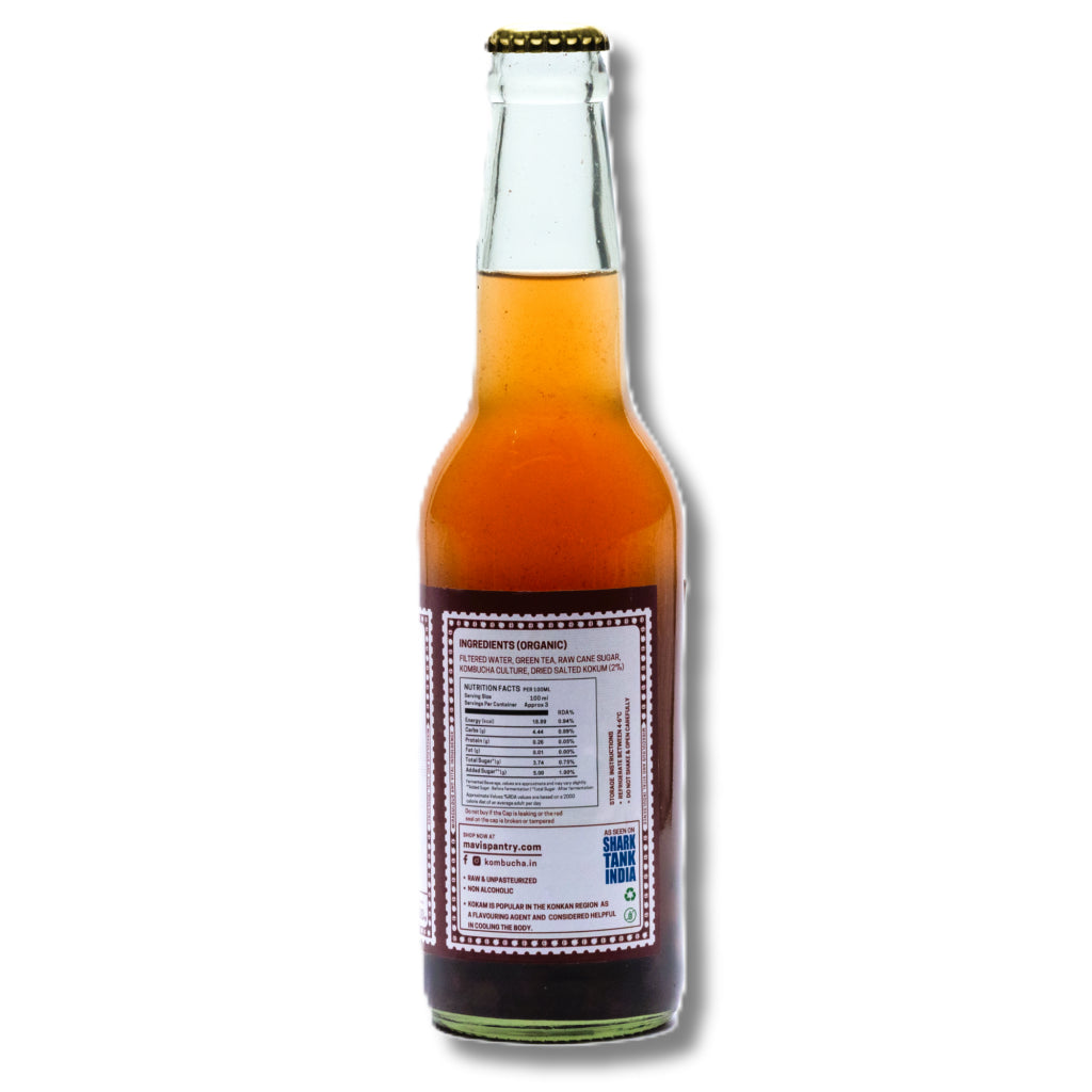 Kombucha | Kokum Kombucha - Raw & Unpasteurized - Non Alcoholic - No Added Flavours & No Preservatives - MAVI’s - 300ml