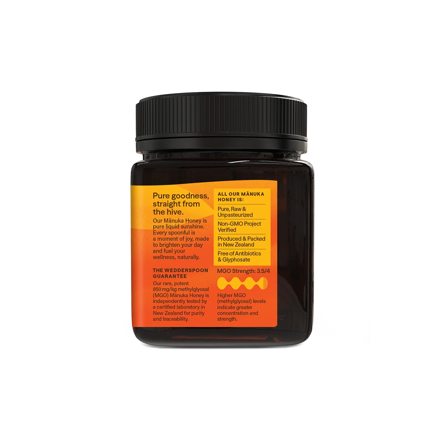Honey | Raw Manuka Honey 850+ MGO-New Zealand - Wedderspoon - 250gm