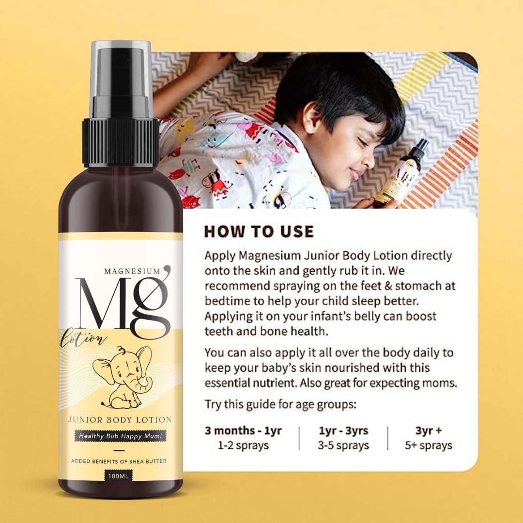 Body Lotion | Magnesium Lotion (Junior Body Lotion) - Healthy Bub Happy Mum - 100% Natural - Salted Wellness – 100ml