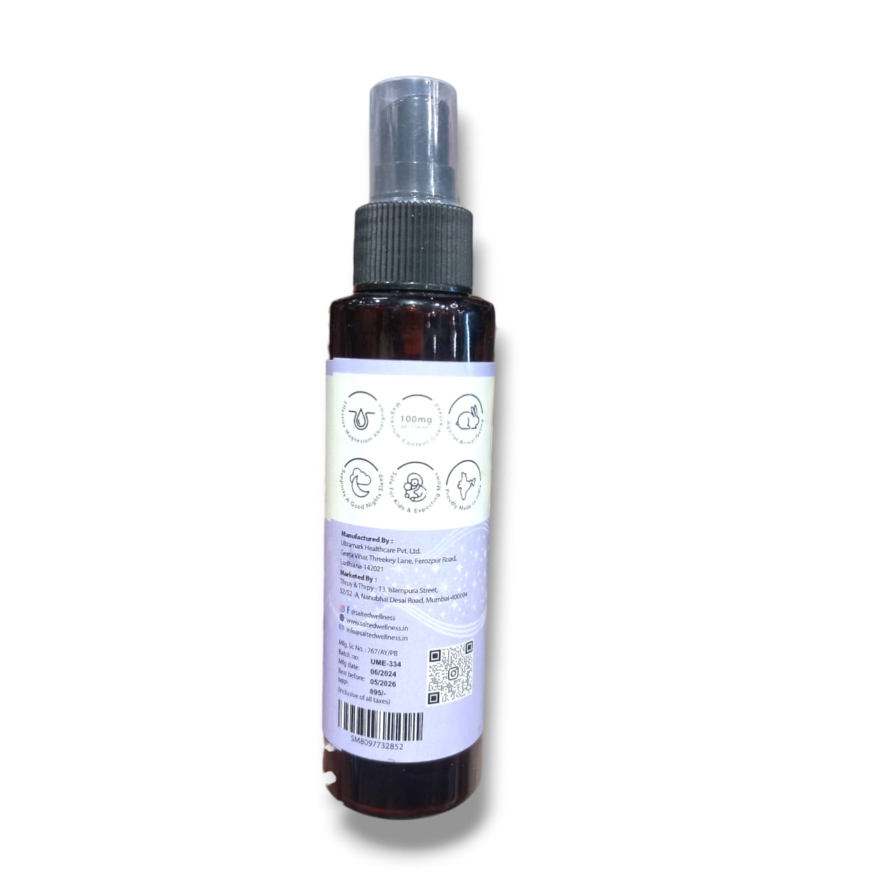 Body Mist | Magnesium Oil Sleep Body Mist - 100% Natural – Salted Wellness – 100ml