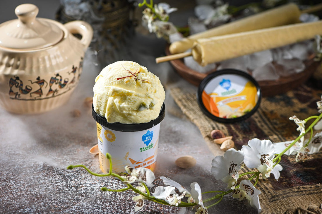Malai Kulfi Ice Cream | (Made From A2 Milk & Sweetened With Dhaga Mishri) - Iceberg Organic Ice Cream – 125ml