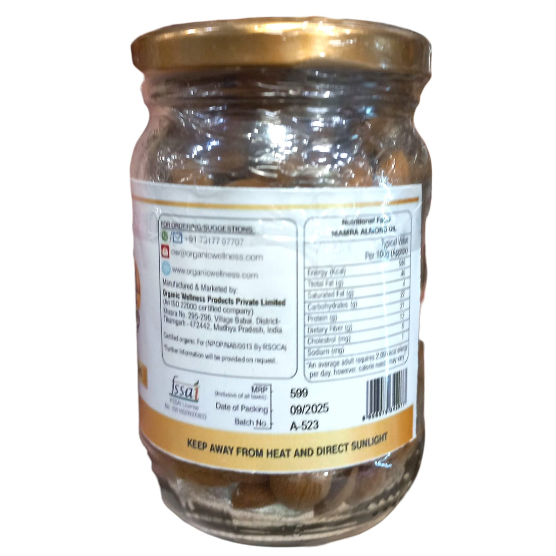 Almond | Mamra Kashmiri Almond - Certified Organic - Organic Wellness - 150gm