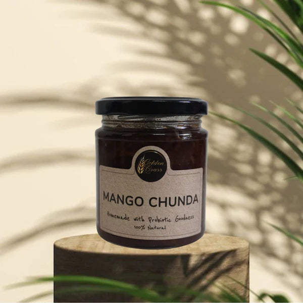 Pickle | Mango Chunda (Home Made With Probiotic Goodness) – 100% Natural – Vegan, No Added Colour & No Added Preservatives – Golden Grass – 200gm
