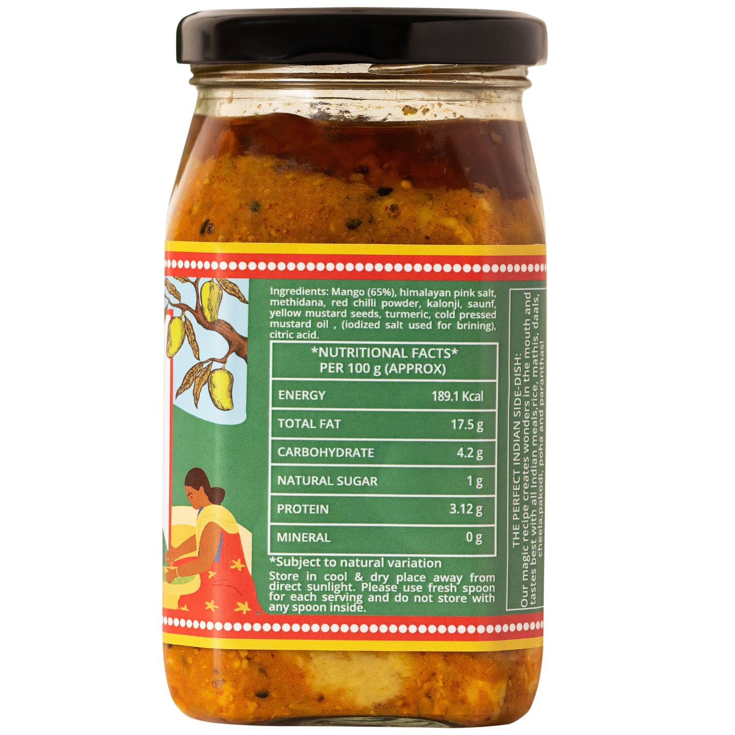 Pickle | Mango (Grandma) - Handcrafted - No Added Preservatives & No Added Colours - The Little Farm - 400gm