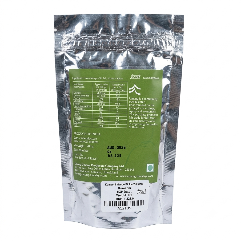 Pickle | Mango Pickle - Made From Fresh Farm Produce -No Trans Fat & Cholesterol - No Artificial Colors - Kumaoni 200gm