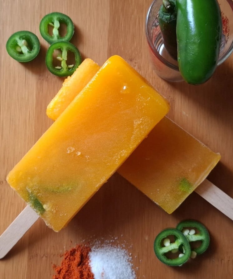 Ice Cream | Mango Picante (Sweet Mango with Spicy Chilli Jalapenos)- Popsicle Ice Cream- Fruit Ice Cream- 100% Natural Mango Orange & Watermelon - Refreshing Summer Fruit Blend- No Artificial Colors, No Synthetic Flavors - Nature&