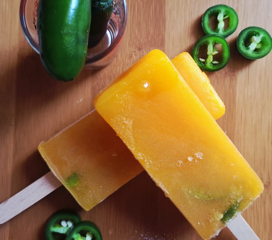 Ice Cream | Mango Picante (Sweet Mango with Spicy Chilli Jalapenos)- Popsicle Ice Cream- Fruit Ice Cream- 100% Natural Mango Orange & Watermelon - Refreshing Summer Fruit Blend- No Artificial Colors, No Synthetic Flavors - Nature&