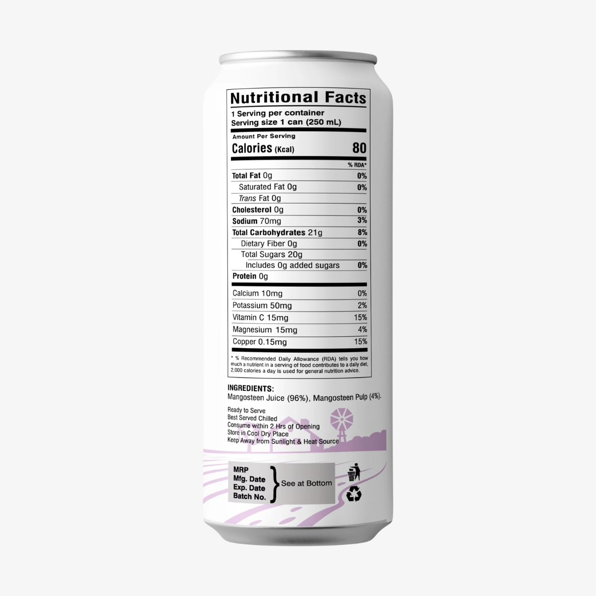 Juice | Mangosteen Juice - No Added Sugar, No Preservatives & No Concentrate - Dadu Fresh - 250ml