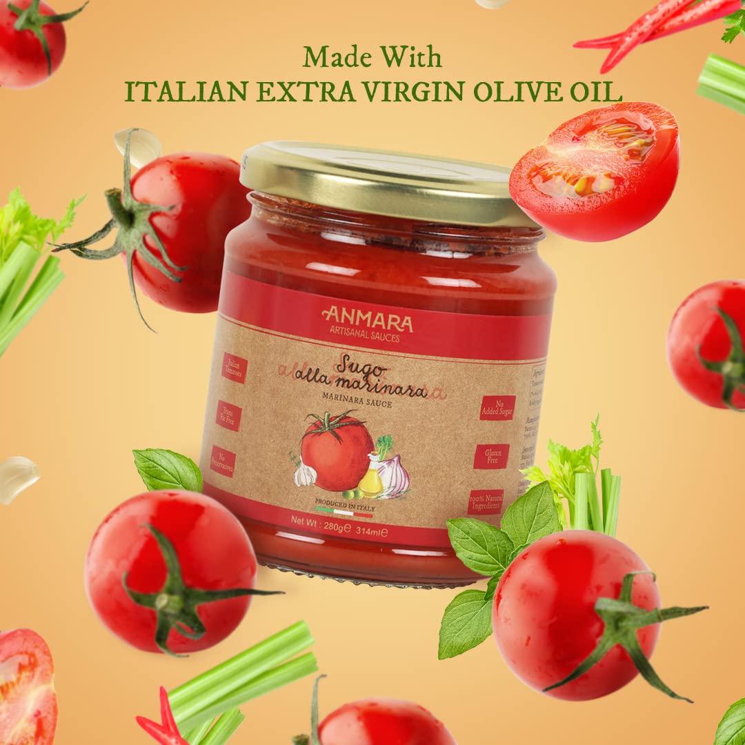 Marinara Sauce – Natural - Italy - Gluten Free, No Added Sugar & Fat Free - Anmara – 280gm