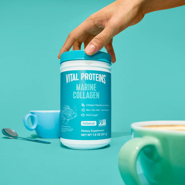 Collagen | Marine Collagen (Unflavored) 12g Collagen Peptides Per Serving - USA - Wild Caught - For Skin, Hair, Nail + Joint Support - Gluten Free, Dairy Free & Paleo Friendly - Vital Proteins - 221gm
