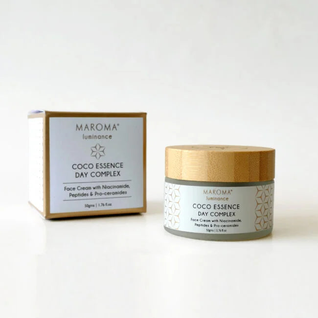 Face Cream | Coco Essence Day Complex Face Cream (with Niacinamide, Peptides & Pro-Ceramides) - 100% Natural, Vegan - Cruelty Free, Palm Oil Free, No Parabens & No Synthetic Fragrances - Maroma - 50gm