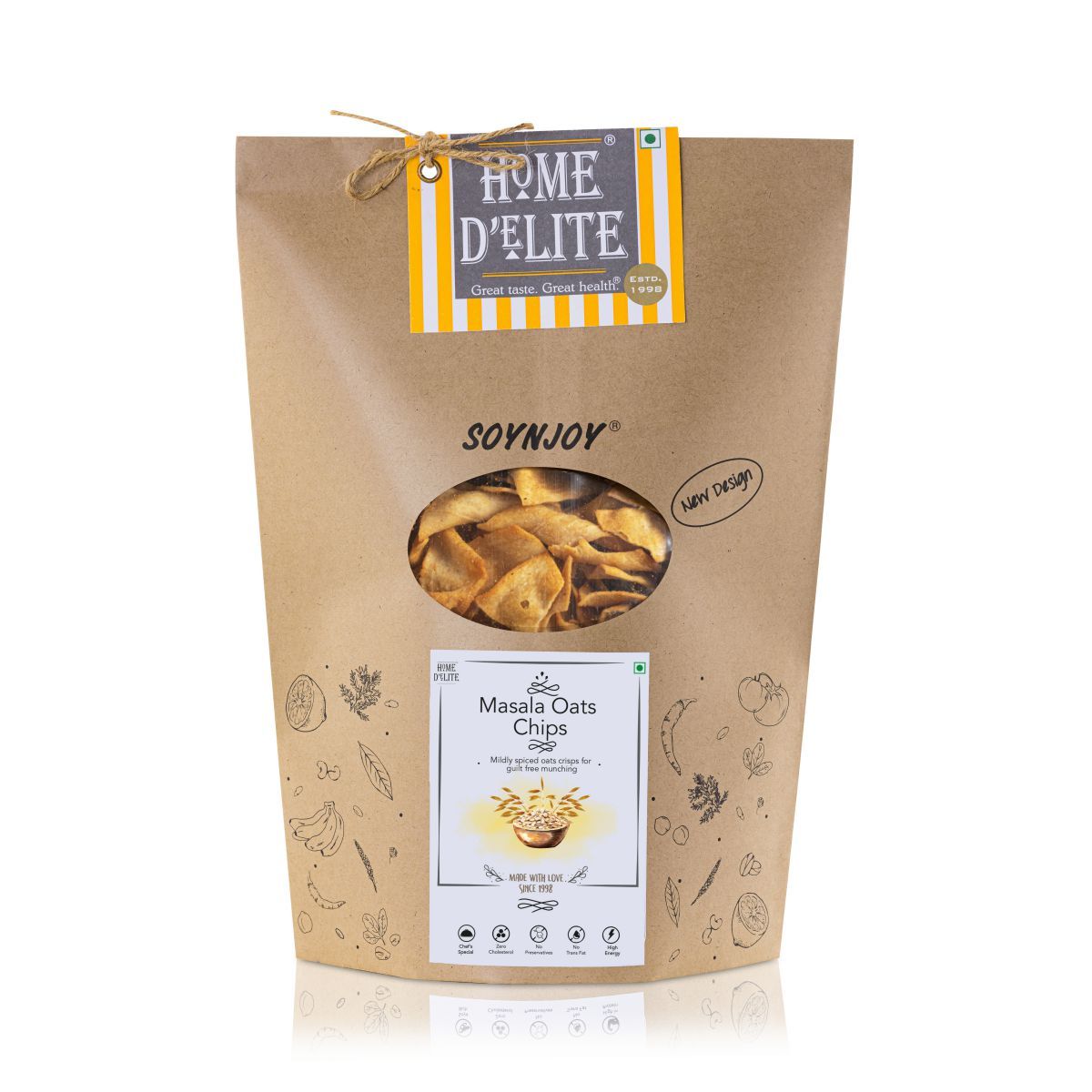 Chips | Masala Oats Chips – Zero Cholesterol & No Trans Fat - Home D’elite – 220gm