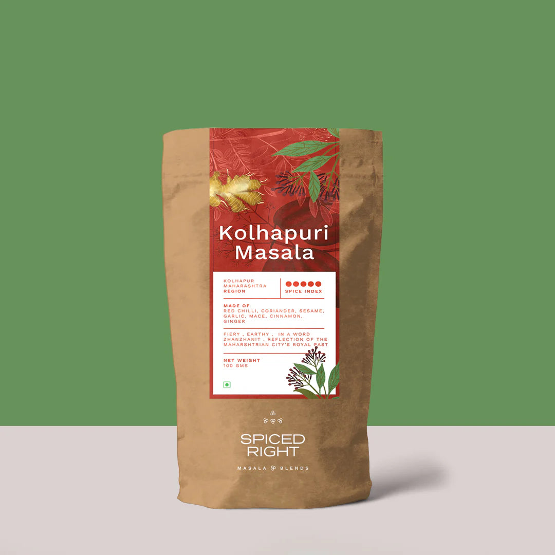 Masala | Kohlapuri Masala - All Vegan-Hand Crafted, Chemical Free – Spiced Right – 100gm