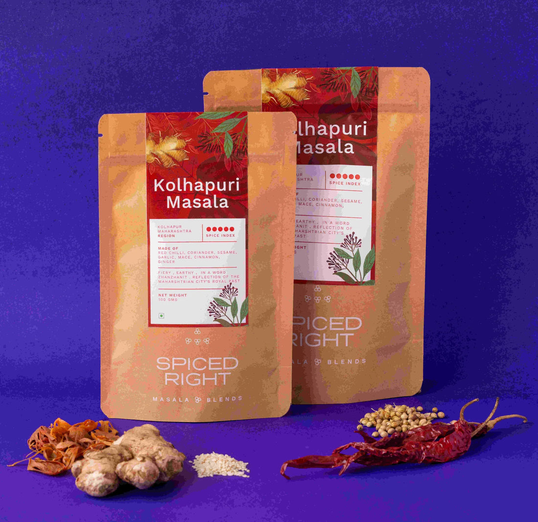 Masala | Kohlapuri Masala - All Vegan-Hand Crafted, Chemical Free – Spiced Right – 100gm