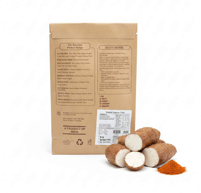 Chips| Masala Tapioca Chips - Gluten Free , Vegan - Zero Cholesterol- No Trans Fat - No Preservative- High Energy -100% Healthy Delicacy-190gm