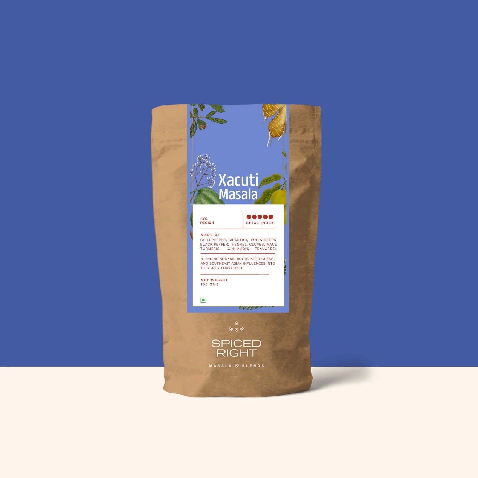 Masala | Xacuti Masala-All Vegan-Hand Crafted, Chemical Free – Spiced Right – 100gm
