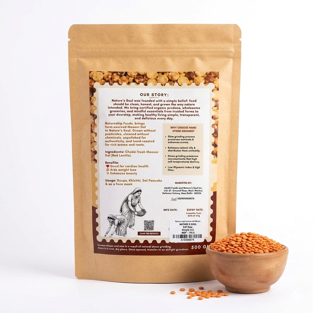 Dal | Desi Masoor Dal- From Bihar & Jharkhand – Rich In High Protein-Chemical Free & No Pesticides- Nature&