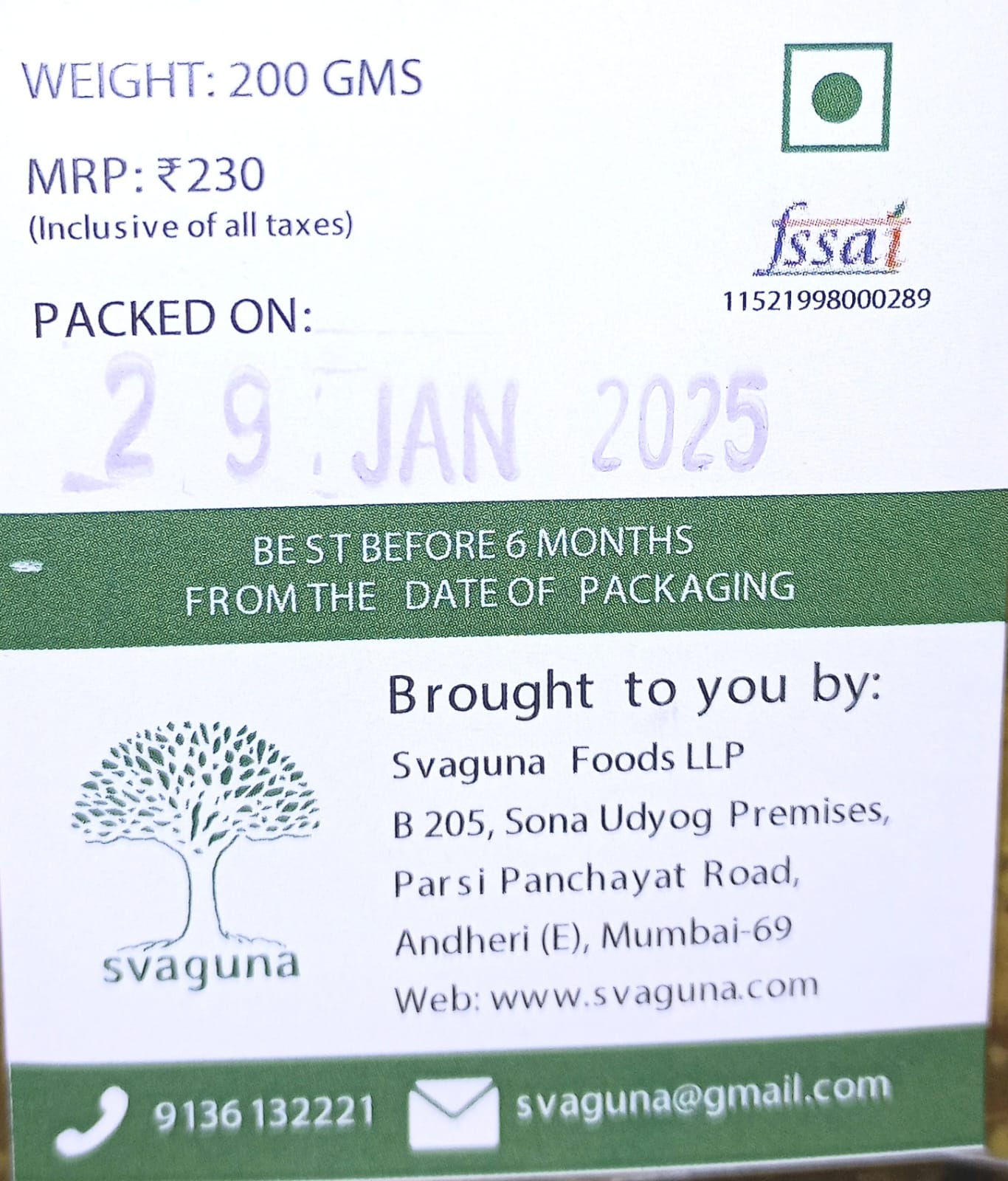 Pickle | Matar Ka Pickle – No Preservatives & No Artificial Coloring – Svaguna – 200gm