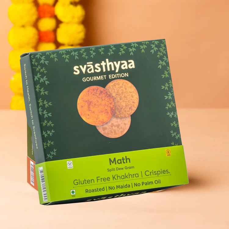 Khakhra | Math - High Protein Khakhra - Roasted - Vegan, Gluten Free, Jain Friendly, No Maida & No Added Palm Oil – Svasthyaa – 200gm