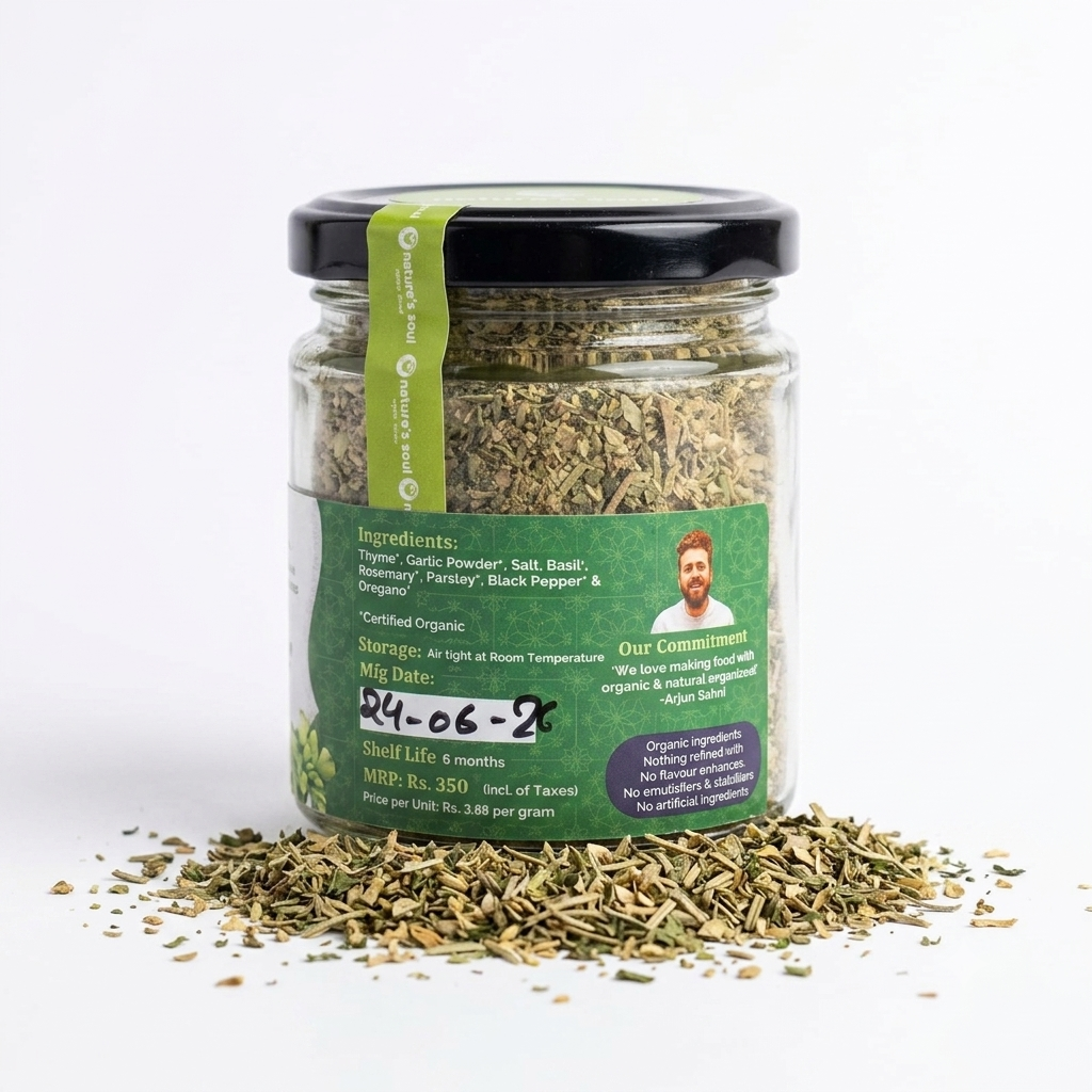 Spices |Mediterranean Herb Rub (Fresh & Herby)- Vegan, Gluten Free - Seasoning- Organic Ingredients, No Refined Used, No Emulsifiers & Stabilisers & No Artificial Ingredients - Nature&